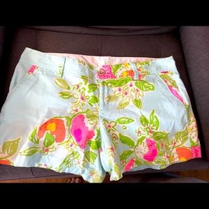 Lilly Pulitzer Callahan Shorts Blue Pink Green Floral size 16